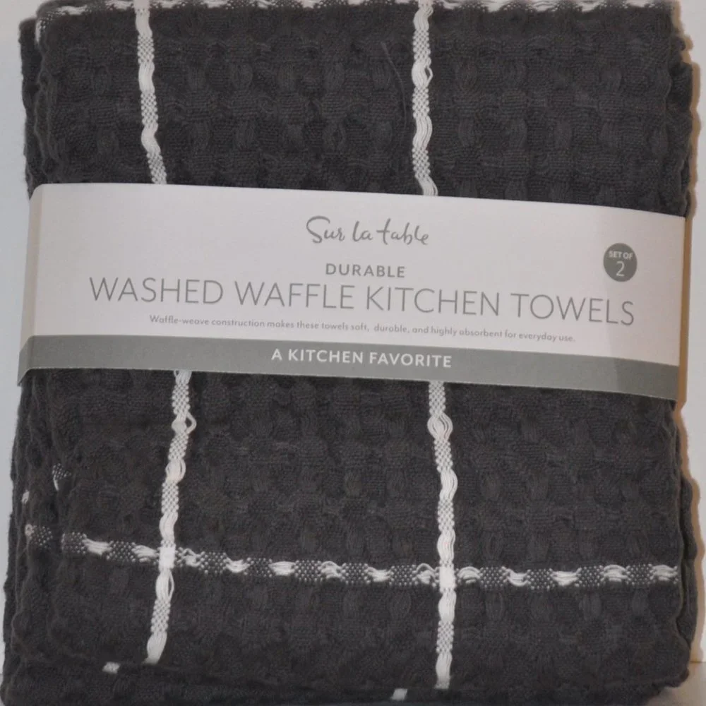 SUR LA TABLE WASHED WAFFLE KITCHEN TOWELS